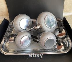 VINTAGE Coffee/Tea Set Of TRAY & 4 Pc Tea/coffee/Milk Pots, Sugar Bowl USSR Set#3