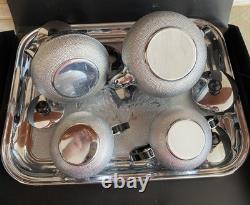 VINTAGE Coffee/Tea Set Of TRAY & 4 Pc Tea/coffee/Milk Pots, Sugar Bowl USSR Set#3