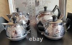 VINTAGE Coffee/Tea Set Of TRAY & 4 Pc Tea/coffee/Milk Pots, Sugar Bowl USSR Set#3
