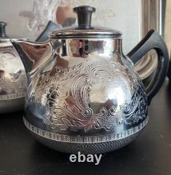 VINTAGE Coffee/Tea Set Of TRAY & 4 Pc Tea/coffee/Milk Pots, Sugar Bowl USSR Set#3