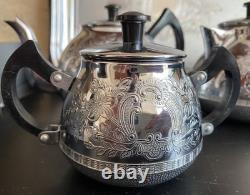 VINTAGE Coffee/Tea Set Of TRAY & 4 Pc Tea/coffee/Milk Pots, Sugar Bowl USSR Set#3