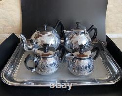 VINTAGE Coffee/Tea Set Of TRAY & 4 Pc Tea/coffee/Milk Pots, Sugar Bowl USSR Set#3