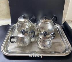 VINTAGE Coffee/Tea Set Of TRAY & 4 Pc Tea/coffee/ Pots, Milk pot Sugar Bowl USSR