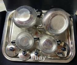 VINTAGE Coffee/Tea Set Of TRAY & 4 Pc Tea/coffee/ Pots, Milk pot Sugar Bowl USSR