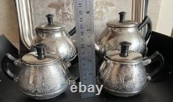 VINTAGE Coffee/Tea Set Of TRAY & 4 Pc Tea/coffee/ Pots, Milk pot Sugar Bowl USSR