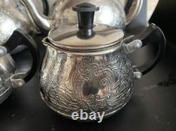 VINTAGE Coffee/Tea Set Of TRAY & 4 Pc Tea/coffee/ Pots, Milk pot Sugar Bowl USSR