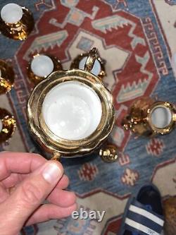 VINTAGE EPIAG CHINA GOLD LUSTRE COFFEE SET X6 Czechoslovakia Jug, Sugar Bowl