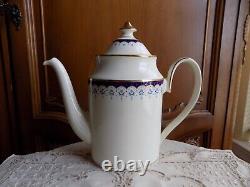 VINTAGE MINTON ENGLAND BONE CHINA CONSORT SET-COFFEE TEA POT and 6 FOOTED CUPS