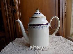 VINTAGE MINTON ENGLAND BONE CHINA CONSORT SET-COFFEE TEA POT and 6 FOOTED CUPS