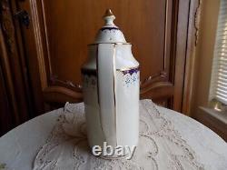 VINTAGE MINTON ENGLAND BONE CHINA CONSORT SET-COFFEE TEA POT and 6 FOOTED CUPS