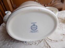 VINTAGE MINTON ENGLAND BONE CHINA CONSORT SET-COFFEE TEA POT and 6 FOOTED CUPS