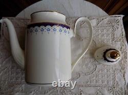 VINTAGE MINTON ENGLAND BONE CHINA CONSORT SET-COFFEE TEA POT and 6 FOOTED CUPS