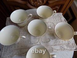 VINTAGE MINTON ENGLAND BONE CHINA CONSORT SET-COFFEE TEA POT and 6 FOOTED CUPS