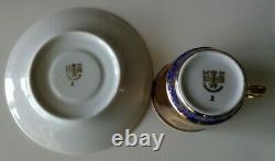 VINTAGE M Z CZECHOSLOVAKIA COFFEE SET. 10 CUP. RICHLY DECORATED with GOLD