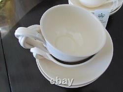 VINTAGE ROYAL CREAMWARE -SET of 4 TEA CUPS & SAUCERS Coffee Cups England Leeds