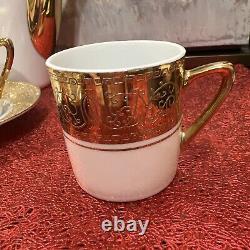 VINTAGE ROYAL CROWN IMPERIAL 15 Pc Tea Coffee Set 22k gold 11/924