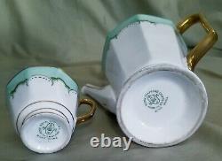 VINTAGE ROYAL STAFFORD ENGLAND BONE CHINA TALL COFFEE TEA POT With1 CUP AND SAUCER
