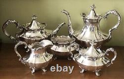 VINTAGE Reed & Barton Silverplate VICTORIAN 5 PC Silver Plate Tea Coffee Set