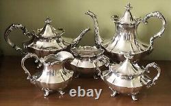 VINTAGE Reed & Barton Silverplate VICTORIAN 5 PC Silver Plate Tea Coffee Set