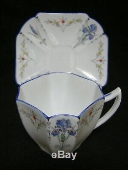 VINTAGE c. 1925 Shelley Queen Anne BLUE IRIS scarce coffee set for one
