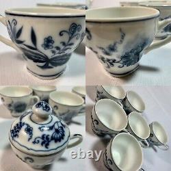 VIntage Japan Blue Onion Fine China Set Tea / Coffee Pot, 6 Tea Saucer Sets, Ect