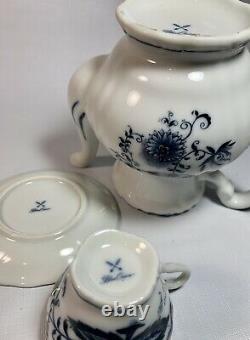 VIntage Japan Blue Onion Fine China Set Tea / Coffee Pot, 6 Tea Saucer Sets, Ect