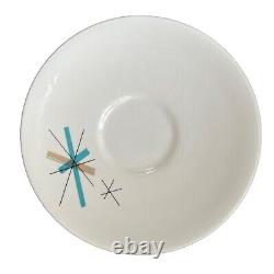 VTG 9 Salem North Star Atomic Starburst Cup & Saucer Coffee Turquoise Tea Set