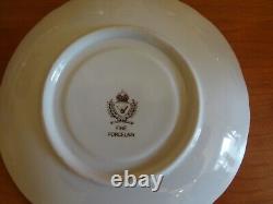 VTG New Ys Iridescent Victorian Porcelain Burgundy Gold Coffee Set 17 pieces