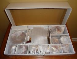 VTG New Ys Iridescent Victorian Porcelain Burgundy Gold Coffee Set 17 pieces