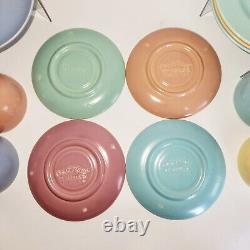 VTG Poppytrail By Metlox Pastel 200 Series 4 Cups And Saucers Lot + Extras c1930