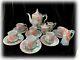 Vtg Repro R S Prussia Coffee Tea Set Rpu12 Porcelain Pink Flowers & Gold 18 Pc