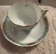 Vtg Set Of 5 Herend Hungary Apponyi Green Coffee Cups & Saucers Osier Shape Gold