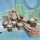 Vallauris Pottery Coffee Set Vintage Organic Wood Drip Glaze Brown 20 Pc Mint