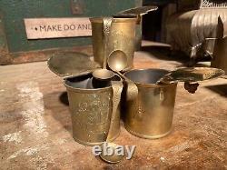 Very Pretty Vintage Coffee Tea & Sugar Pots plus Spoons Set. Vintage. Brass
