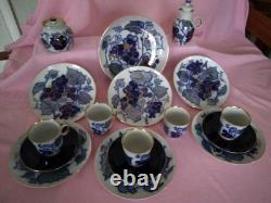 Very Rare Vintage Cobalt Blue Porcelain Russian Coffee Set