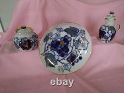 Very Rare Vintage Cobalt Blue Porcelain Russian Coffee Set