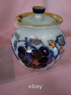 Very Rare Vintage Cobalt Blue Porcelain Russian Coffee Set
