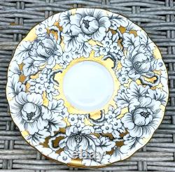 Victoria Cartwright & Edwards Vintage Coffee Set in Peony Design, Gold Black