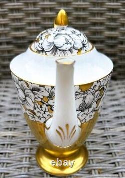 Victoria Cartwright & Edwards Vintage Coffee Set in Peony Design, Gold Black