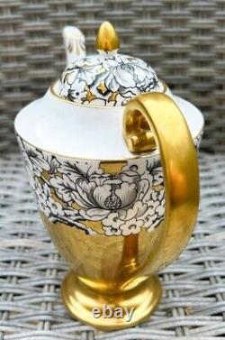 Victoria Cartwright & Edwards Vintage Coffee Set in Peony Design, Gold Black