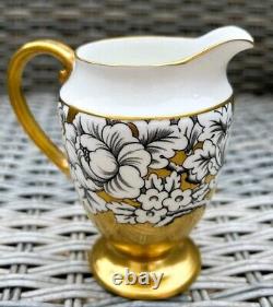 Victoria Cartwright & Edwards Vintage Coffee Set in Peony Design, Gold Black