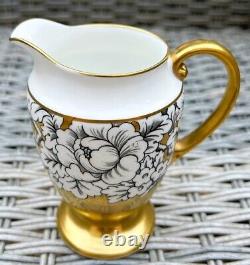 Victoria Cartwright & Edwards Vintage Coffee Set in Peony Design, Gold Black