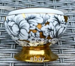 Victoria Cartwright & Edwards Vintage Coffee Set in Peony Design, Gold Black