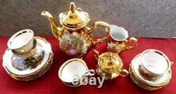 Victorian Bavaria Coffee Set 18 Pieces HK 22 Carat Gold Antique