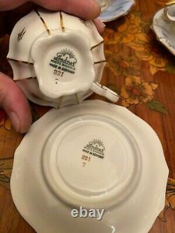 Vintage 10 Cups 10 Saucers German Lindner Kueps Bavaria Porcelain Coffee Set
