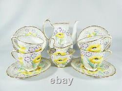 Vintage 11pc New Chelsea Staffs Gloria Coffee Set Pot Cup Saucer England Tea