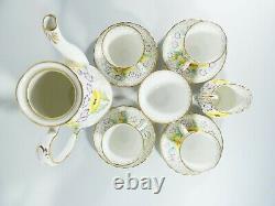 Vintage 11pc New Chelsea Staffs Gloria Coffee Set Pot Cup Saucer England Tea