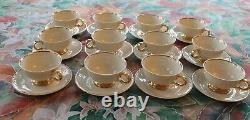 Vintage 12 cups 12 Saucer Beige Arabia Finland Porcelain Coffee Set