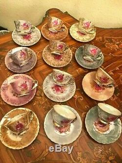 Vintage 12 cups 12 Saucers Japanese Maruei Porcelain Coffee Sets