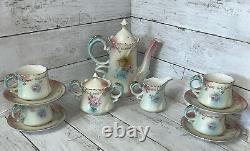 Vintage 13 Piece Coffee/Tea Set Victorian Repro RS Prussia MSRP $341.89